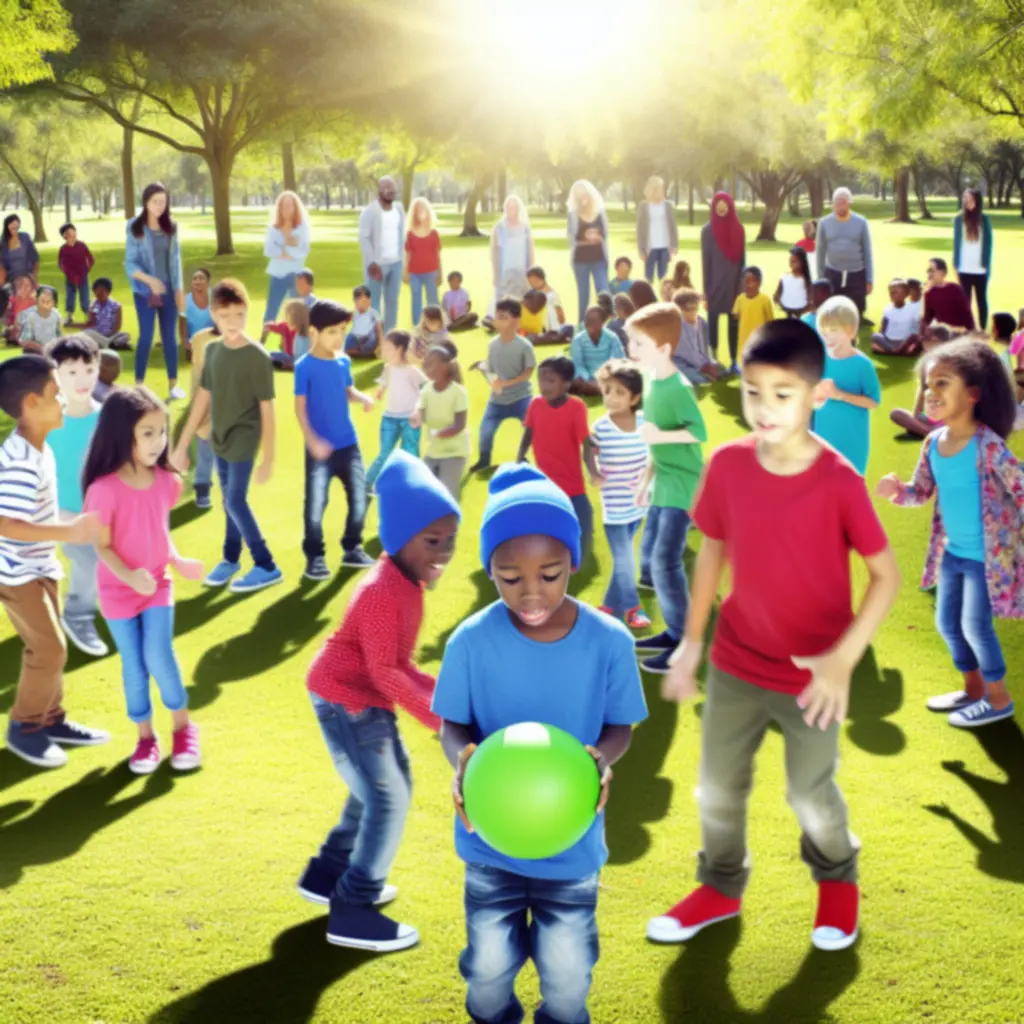 Dzieci bawiące się wspólnie na świeżym powietrzu