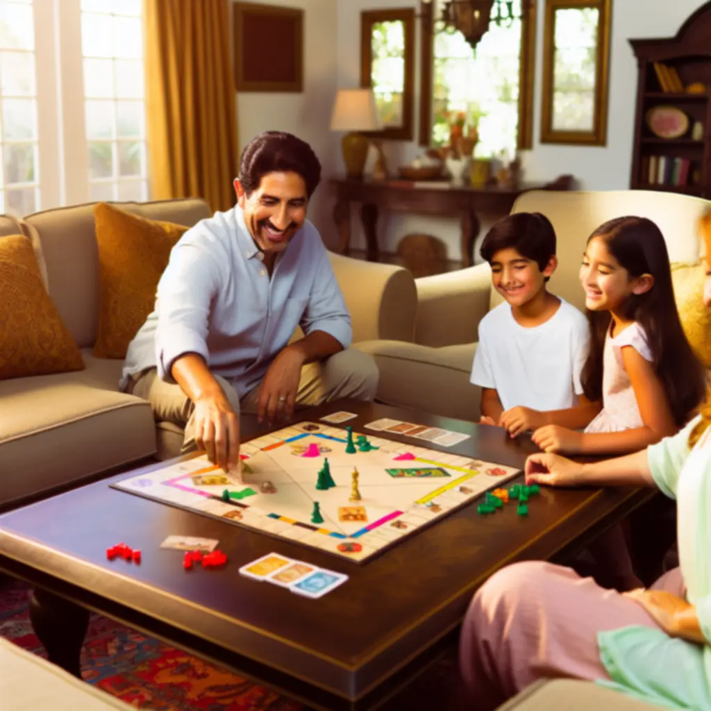 Rodzina grająca wspólnie w gry planszowe